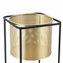 [en.casa] Lot de 2 Supports de Plante Set Cache-Pot Pot de Fleur Bac à Fleurs Vase Métal Tailles Différentes Noir Doré