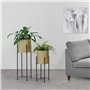[en.casa] Set de 2 Supports de Plante Ensemble Cache-Pot Pot de Fleur Bac à Fleurs Vase Métal Tailles Différentes Noir Doré