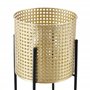[en.casa] Set de 2 Supports de Plante Ensemble Cache-Pot Pot de Fleur Bac à Fleurs Vase Métal Tailles Différentes Noir Doré