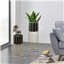 [en.casa] Set de 2 Supports de Plante Ensemble Cache-Pot Pot de Fleur Bac à Fleurs Vase Métal Tailles Différentes Doré Noir