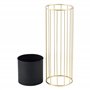 [en.casa] Set de 2 Supports de Plante Ensemble Cache-Pot Pot de Fleur Bac à Fleurs Vase Métal Tailles Différentes Doré Noir