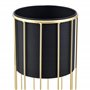 [en.casa] Set de 2 Supports de Plante Ensemble Cache-Pot Pot de Fleur Bac à Fleurs Vase Métal Tailles Différentes Doré Noir