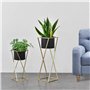 [en.casa] Lot de 2 Supports de Plantes Ensemble Pot de Fleur Set Cache-Pot Ensemble Bac à Fleurs Vase Métal Tailles Différentes 