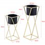 [en.casa] Lot de 2 Supports de Plantes Ensemble Pot de Fleur Set Cache-Pot Ensemble Bac à Fleurs Vase Métal Tailles Différentes 