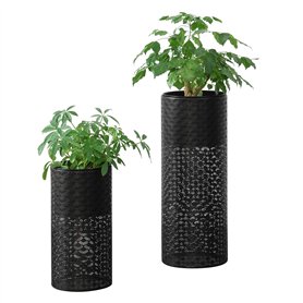 [en.casa] Ensemble de 2 Supports de Plantes Lot Pots de Fleur Set Cache-Pot Ensemble Bacs à Fleurs Vases Métal Tailles Différent