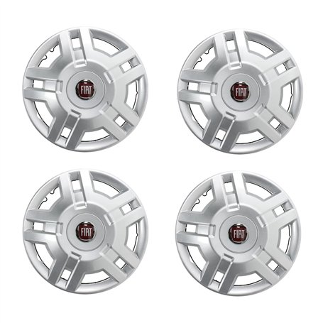 Lot d'enjoliveurs d'origine Fiat pour jantes de 15" Rouge 1358879080