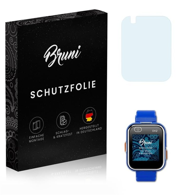 Bruni Protecteur d'écran compatible avec VTech Kidizoom DX2 Film Protecteur, cristal clair Écran protecteur (2X)