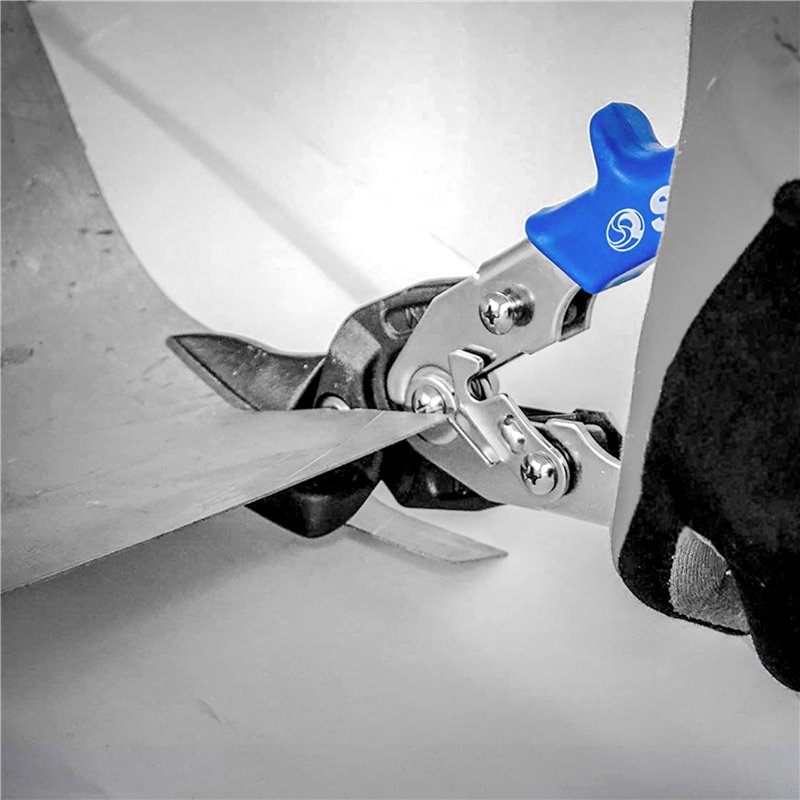 Image secondaire de S&R Cisaille Plaquiste à Tôle et Metaux Série Idéal, 260mm / Ciseaux de Ferblantier Couvreur. Coupe à gauche.