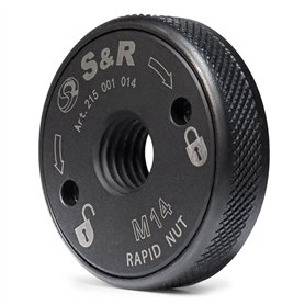 S&R Ecrou de Serrage Rapide M14 Meuleuse. Filettage Complet pour serrage rapide et sans Clés. Pour meuleuse 115 e 125 mm de tout