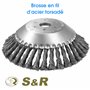 S&R Brosse Tête Débroussailleuse Thermique univreselle à Mauvaise Herbes Tondeuse à Gazon Brosse 200 x 25,4 mm