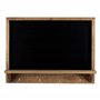 Navaris Tableau noir ardoise - Tableau mural 60 x 45cm avec cadre en bois petite étagère et crochet de suspension - 4x craie bla