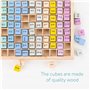 Navaris Table d'addition - Tableau de calcul avec 100x cube de 10 couleurs en bois - Jeu apprentissage mathématique enfant plus 