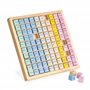 Navaris Table d'addition - Tableau de calcul avec 100x cube de 10 couleurs en bois - Jeu apprentissage mathématique enfant plus 