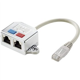 Renkforce RJ45 réseau Informatique Adaptateur en T Cat 6 [2X RJ45 Femelle - 1x RJ45 mâle] 15.00 cm métal