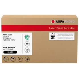 AgfaPhoto Tonerpartner Toner Laser équivalent de Canon 1976B002 715HBK + 70% Noir 12000 Pages