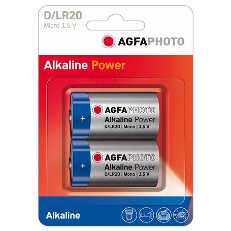 AgfaPhoto Batterie Mono D LR 20 (2 pièces)