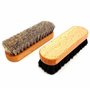 DELARA Deux brosses de Polissage de Haute qualité, 100% CRIN de Cheval, en Bois de hêtre laqué avec rainures de préhension