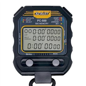 Chronomètre SCHÜTT PC-500 (mémoire 500 | Heure et Date | Double minuterie) - chronomètre Professionnel numérique avec mécanisme