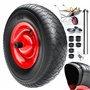 GARDEBRUK® Roue de brouette gonflable 4.80/4.00-8 Ø390mm jante acier 200kg axe roue de secours remplacement brouette pneu roulem