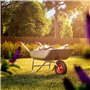 GARDEBRUK® Roue de brouette gonflable 4.80/4.00-8 Ø390mm jante acier 200kg axe roue de secours remplacement brouette pneu roulem