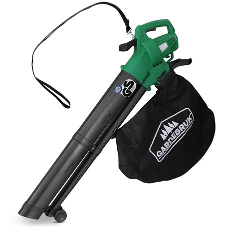GARDEBRUK® Aspirateur souffleur broyeur électrique 3en1 3000W bandoulière 270 km/h roulettes bac 45L souffleur de Feuilles aspir