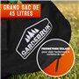GARDEBRUK® Aspirateur souffleur broyeur électrique 3en1 3000W bandoulière 270 km/h roulettes bac 45L souffleur de Feuilles aspir