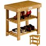 Casaria® 2en1 Meuble à Chaussures avec Banc en Bois d'acacia Dur Robuste étagère à Chaussures 2 tablettes Rangement Armoire
