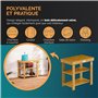 Casaria® 2en1 Meuble à Chaussures avec Banc en Bois d'acacia Dur Robuste étagère à Chaussures 2 tablettes Rangement Armoire