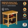 Casaria® 2en1 Meuble à Chaussures avec Banc en Bois d'acacia Dur Robuste étagère à Chaussures 2 tablettes Rangement Armoire