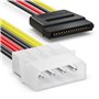 5m Câbles S-ATA 3 + Adaptateur Secteur 4-Pin à 2x SATA - Câble de Données HDD SSD Avec Clip - 1x Prise Droite à Un