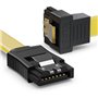 deleyCON 2x 0,5m Câbles S-ATA 3 + Adaptateur Secteur 4-Pin à 2x SATA - Câble de Données HDD SSD Avec Clip - 1x Prise Droite à Un