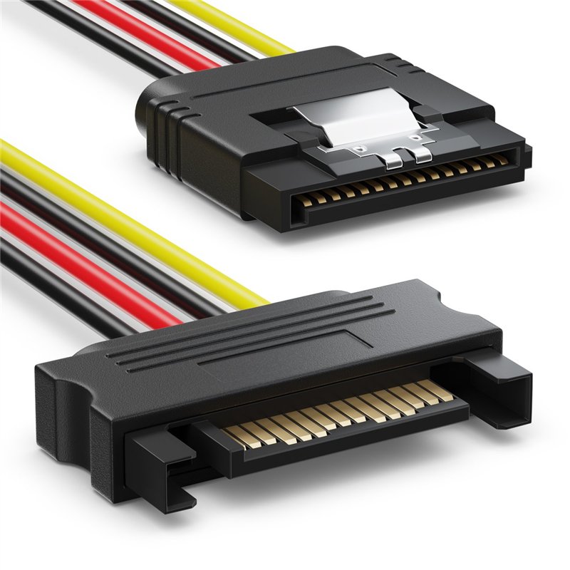 Image secondaire de deleyCON 4x Câbles SATA III avec Prises Droites + Câble Adaptateur D‘Alimentation - SSD HDD Disque Dur