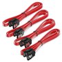 deleyCON 4x Câbles SATA III avec Prises Droites + Câble Adaptateur D‘Alimentation - SSD HDD Disque Dur