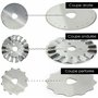 OfficeTree Cutter Rotatif Couture 45mm - 3 Lames Coupe Droite, Vague et Perforée - Découpez du Tissu et du Papier - Cutter Coutu