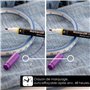 OfficeTree 2x Stylo Couture Tissu Effacable - Auto-extinguible et Hydrosoluble - Feutre Couture Effacable - Stylo Broderie pour 