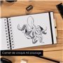 OfficeTree Cahier de Dessin A5-96 Pages 200g Papier Blanc - Format Paysage - Carnet de Croquis A5 Spirale - Sketchbook A5 - Carn