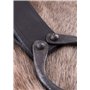 Battle-Merchant Porte-Ceinture Simple Hache en Cuir avec Anneau forgé, étui médiéval haches Porte-Hache GN (Noir)