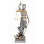Veronese Figurine de la déesse romaine de la justice de la justice - Sculpture d'avocat doré argenté