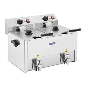 Royal Catering Friteuse Électrique De Restaurant Double Cuve Vidange Professionnelle RCEF 13D-EGO (2 x 3 250 W