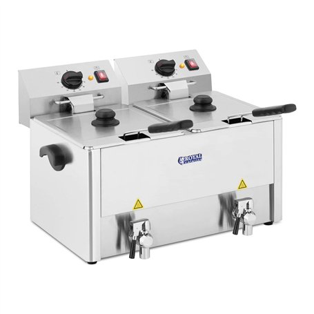 Royal Catering Friteuse Électrique De Restaurant Double Cuve Vidange Professionnelle RCEF 13D-EGO (2 x 3 250 W