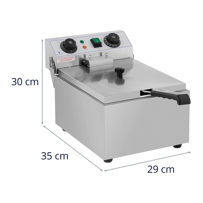 Image secondaire de Royal Catering Friteuse Électrique De Restaurant Simple Avec Robinet Minuterie Professionnelle RCTF 10EB (10 L d'huile, Zone Fro
