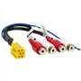 tomzz Audio 7500-010 Adaptateur Line-Out Compatible avec Becker Blaupunkt Grundig Mini-ISO Jaune 6 pôles 4 canaux
