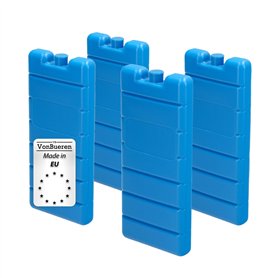 VonBueren Pain de Glace pour Sac Isotherme | Lot de 4 | jusqu'à 12 Heures de Temps de Refroidissement | 7.5 x 16.5 x 2 cm | Plas