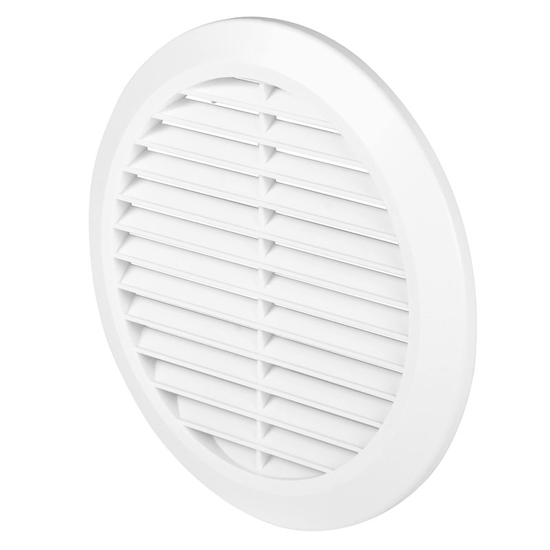 AWENTA Ø 100 à 150 mm Grille d'aération ronde, plastique blanc, moustiquaire, grille d'air extrait, grille d'air soufflé ou extr