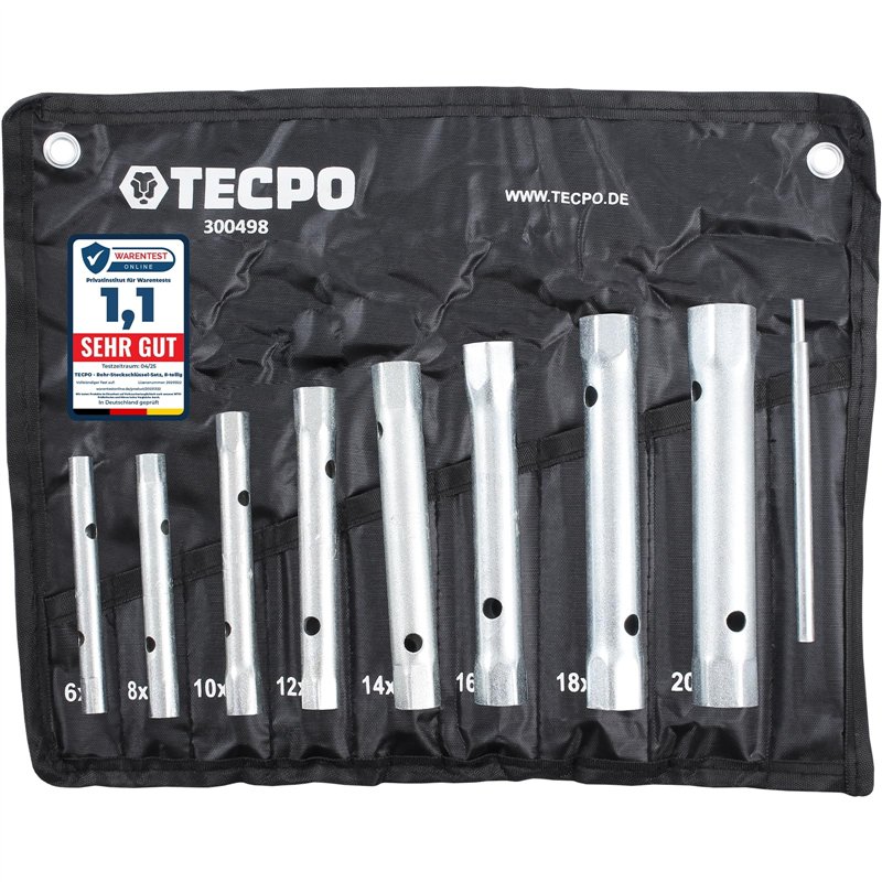 TECPO Lot de 8 clés à douille tubulaires 6 x 7-20 x 22 mm