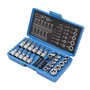 CCLIFE 34 Pièces Coffret douilles torx femelle 3/8" profil E4-E20, Embout torx étoilé profil T10-T60 en Acier S2, Adaptateur 3/8