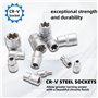 CCLIFE 14 pièces Coffret douilles torx femelle 1/4" 3/8" 1/2", Douille torx profilés E E4-E24