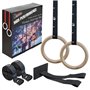 ALPIDEX Anneaux de Sport Anneaux de Gymnastique Anneaux y Compris Fixation de Porte et Sangle de Fixation avec marquage Longitud
