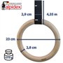 ALPIDEX Anneaux de Sport Anneaux de Gymnastique Anneaux y Compris Fixation de Porte et Sangle de Fixation avec marquage Longitud