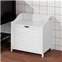 SoBuy FSR40-W Panier à Linge avec Sac Amovible Armoire de Salle de Bain Banc de Rangement